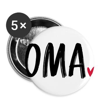 mamie - Lot de 5 grands badges (56 mm) - blanc - Devant