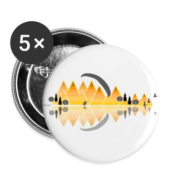 Parapente Parapente Montagnes Vintage - Lot de 5 grands badges (56 mm) - blanc - Devant