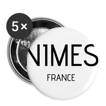 Nimes - Buttons groß 56 mm (5er Pack) - Weiß - Vorne