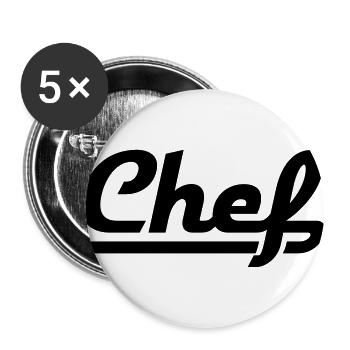 Chef - Buttons groß 56 mm (5er Pack) - Weiß - Vorne