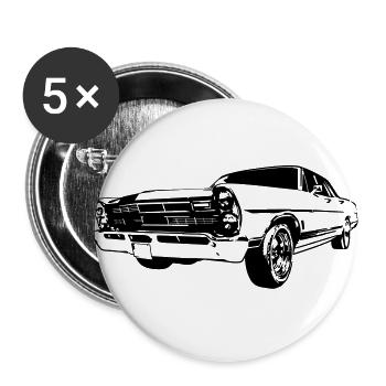 1967 Muscle Car - Buttons groß 56 mm (5er Pack) - Weiß - Vorne