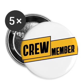 CREW Member Team Bride Staff JGA Group Team - Buttons large 2.2''/56 mm (5-pack) - white - Front