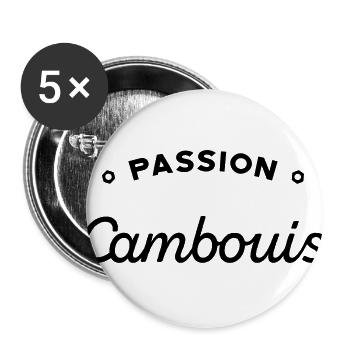 Passion Cambouis - Lot de 5 grands badges (56 mm) - blanc - Devant