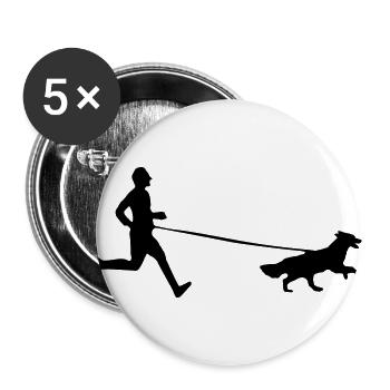 canicross men - Buttons groß 56 mm (5er Pack) - Weiß - Vorne