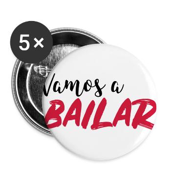 Vamos a bailar - Chemise de danse - Lot de 5 grands badges (56 mm) - blanc - Devant