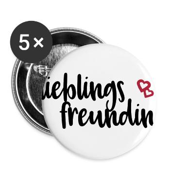 Lieblingsfreundin - Buttons groß 56 mm (5er Pack) - Weiß - Vorne