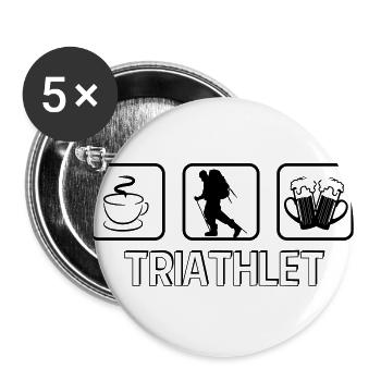 Triathlete mountain hiking - Buttons large 2.2''/56 mm (5-pack) - white - Front