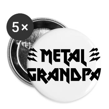 Cadeau de chemise de famille de papy en métal - Lot de 5 grands badges (56 mm) - blanc - Devant