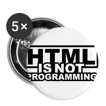 HTML is NOT Programming - Buttons groß 56 mm (5er Pack) - Weiß - Vorne