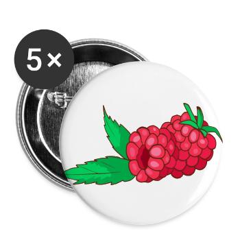 raspberries - Buttons large 2.2''/56 mm (5-pack) - white - Front