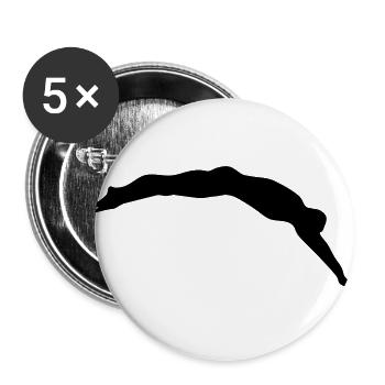 Schwimmer, Schwimmen - Buttons groß 56 mm (5er Pack) - Weiß - Vorne