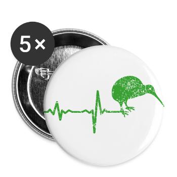 Kiwi Oiseau NZ Nouvelle-Zélande Cadeau - Lot de 5 grands badges (56 mm) - blanc - Devant