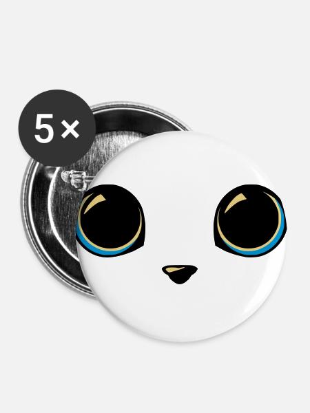 Katzenaugen - Buttons groß 56 mm (5er Pack) - Weiß