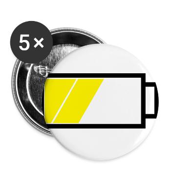 Akku halbvoll - Buttons groß 56 mm (5er Pack) - Weiß - Vorne