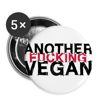 ANOTHER FUCKING VEGAN - Buttons groß 56 mm (5er Pack) - Weiß - Vorne