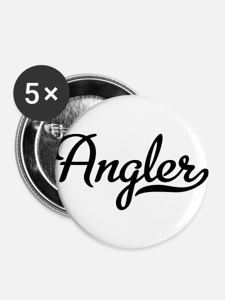 Angler - Buttons groß 56 mm (5er Pack) - Weiß