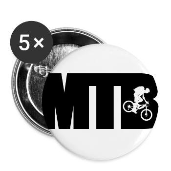 MTB - Buttons groß 56 mm (5er Pack) - Weiß - Vorne