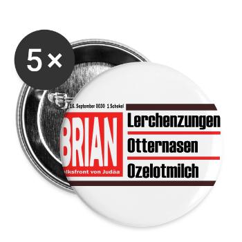 Lerchenzungen 1 - Buttons groß 56 mm (5er Pack) - Weiß - Vorne