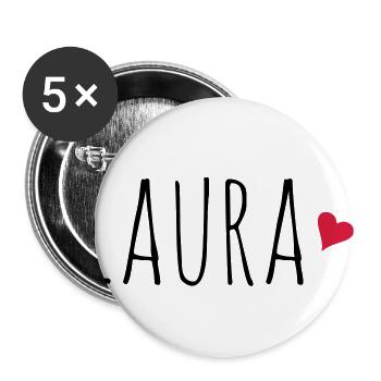 Laura | Tochter Freundin Mutter Geschenk - Buttons groß 56 mm (5er Pack) - Weiß - Vorne