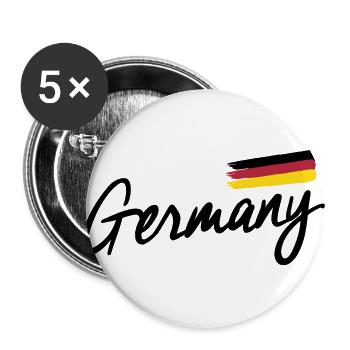 Deutschland - Germany - Bundesrepublik -Flagge BRD - Buttons groß 56 mm (5er Pack) - Weiß - Vorne