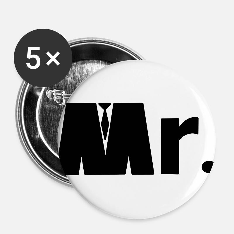 mr - Buttons large 2.2''/56 mm (5-pack) - white