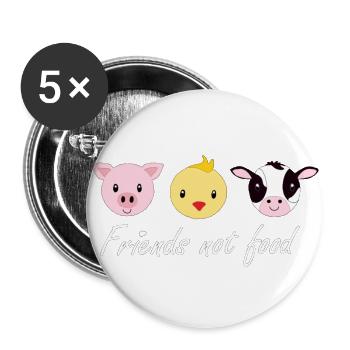 Friends not food2w - Buttons large 2.2''/56 mm (5-pack) - white - Front