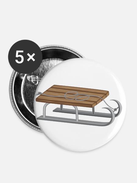 Schlitten 2 - Buttons groß 56 mm (5er Pack) - Weiß