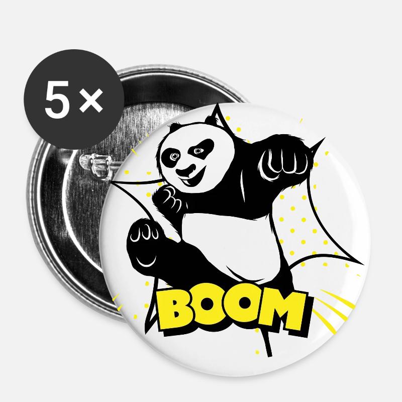 Boom panda kung fu - Buttons large 2.2''/56 mm (5-pack) - white