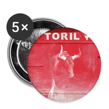 Bull vor der Toril Camargue bearbeiten - Buttons groß 56 mm (5er Pack) - Weiß - Vorne