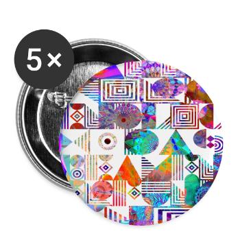 Maori - Aztec - Maya - Tribal tatouage tendance Inca - Lot de 5 grands badges (56 mm) - blanc - Devant