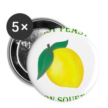 Squeezy au citron facile - Lot de 5 grands badges (56 mm) - blanc - Devant