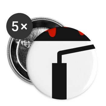 Pinsel Malen Streichen Maler und Lackierer - Buttons groß 56 mm (5er Pack) - Weiß - Vorne