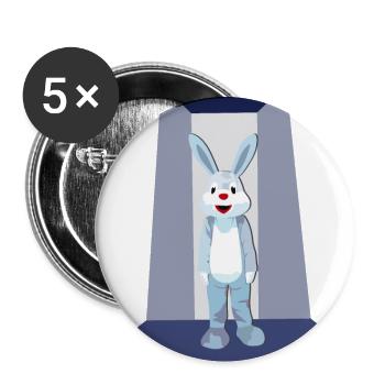 Easter Bunny on the Catwalk - Rabbit on Display - Buttons large 2.2''/56 mm (5-pack) - white - Front