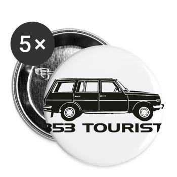 Wartburg w353 Tourist - Buttons groß 56 mm (5er Pack) - Weiß - Vorne