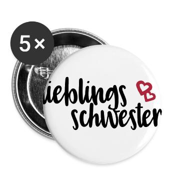 Lieblingsschwester - Buttons groß 56 mm (5er Pack) - Weiß - Vorne