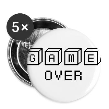 GAME OVER - Lot de 5 grands badges (56 mm) - blanc - Devant