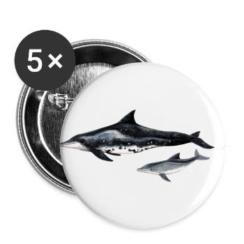 Dolphin with rugged teeth - Dolphin - Steno rostre - Buttons large 2.2''/56 mm (5-pack) - white - Front