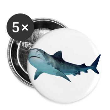 Haie - Buttons groß 56 mm (5er Pack) - Weiß - Vorne