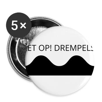 Let op Drempels black - Buttons large 2.2''/56 mm (5-pack) - white - Front