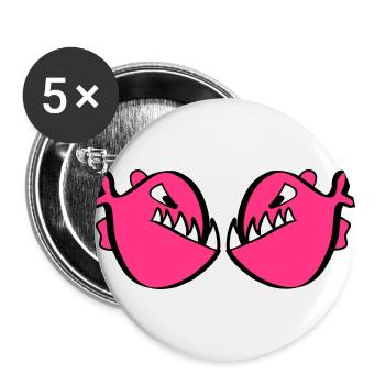 Red piranhas - Buttons large 2.2''/56 mm (5-pack) - white - Front