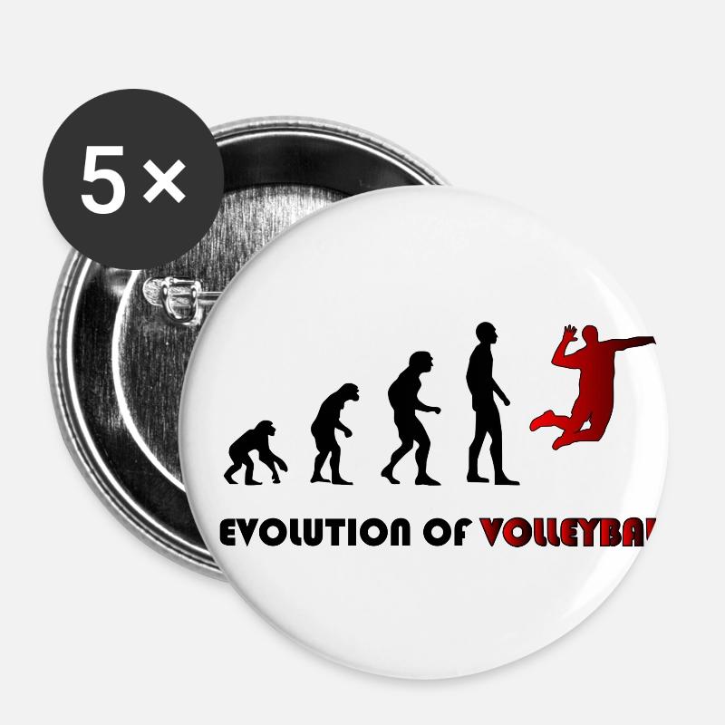 Evolution of Volleyball - Buttons large 2.2''/56 mm (5-pack) - white