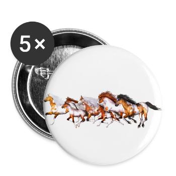 Wild Horses Herd - Buttons groß 56 mm (5er Pack) - Weiß - Vorne