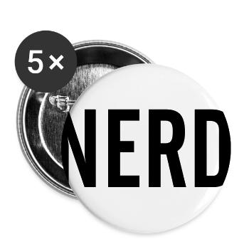 Nerd - Lot de 5 grands badges (56 mm) - blanc - Devant
