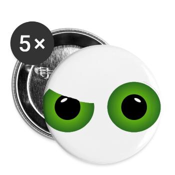 green cool eyes - Buttons large 2.2''/56 mm (5-pack) - white - Front