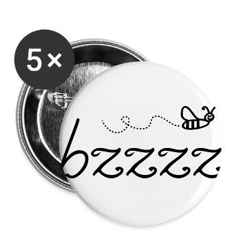 bzzzz - Buttons groß 56 mm (5er Pack) - Weiß - Vorne