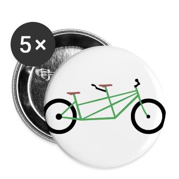 Tandem Bike Bicycle - Buttons large 2.2''/56 mm (5-pack) - white - Front