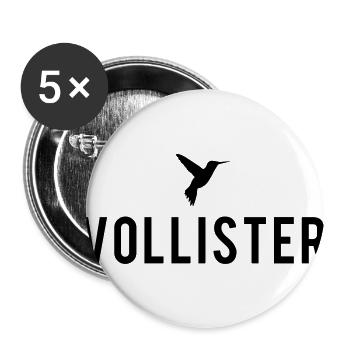VOLLISTER - Lot de 5 grands badges (56 mm) - blanc - Devant