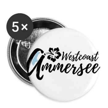 Ammersee Weastcoast Blume - Buttons groß 56 mm (5er Pack) - Weiß - Vorne