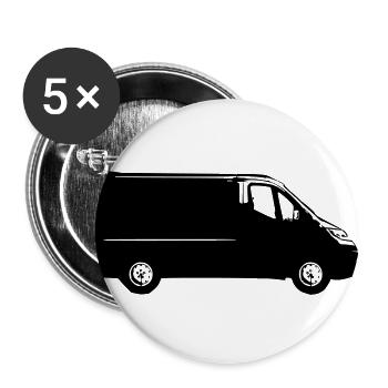 Bus 2 - Lot de 5 grands badges (56 mm) - blanc - Devant