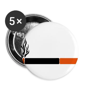 Zigarette Zigarette Zigarre Symbol ikone - Buttons groß 56 mm (5er Pack) - Weiß - Vorne